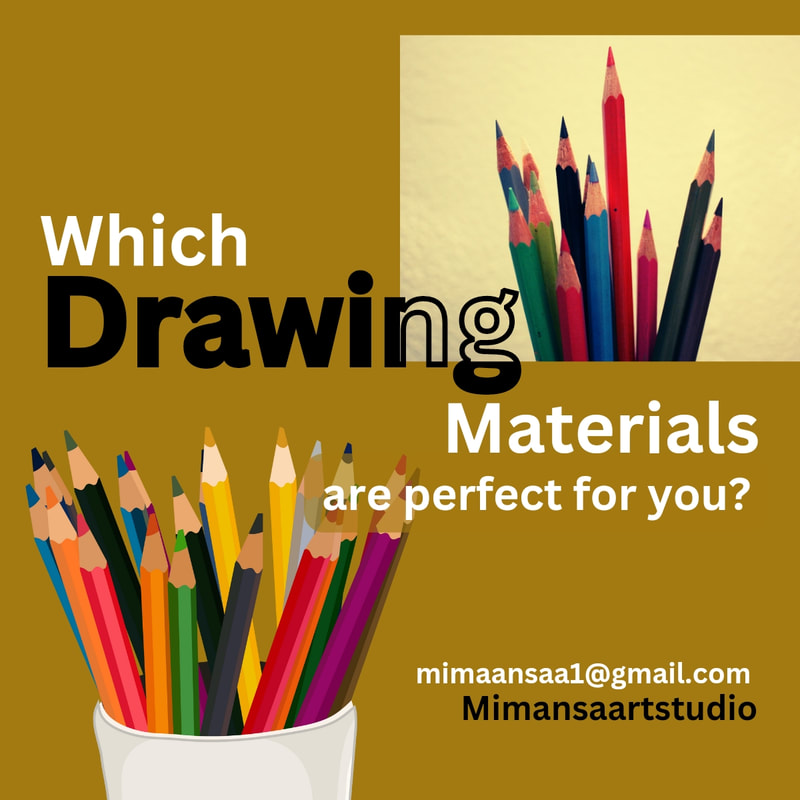 Art Supplies needed in Drawing Classes for Kids 3 year to 14 yrs olds
