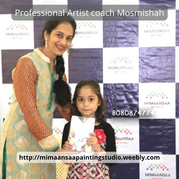 Teacher in Best Art Classes for Kids near me is giving certificate to Student  for Design Colouring
